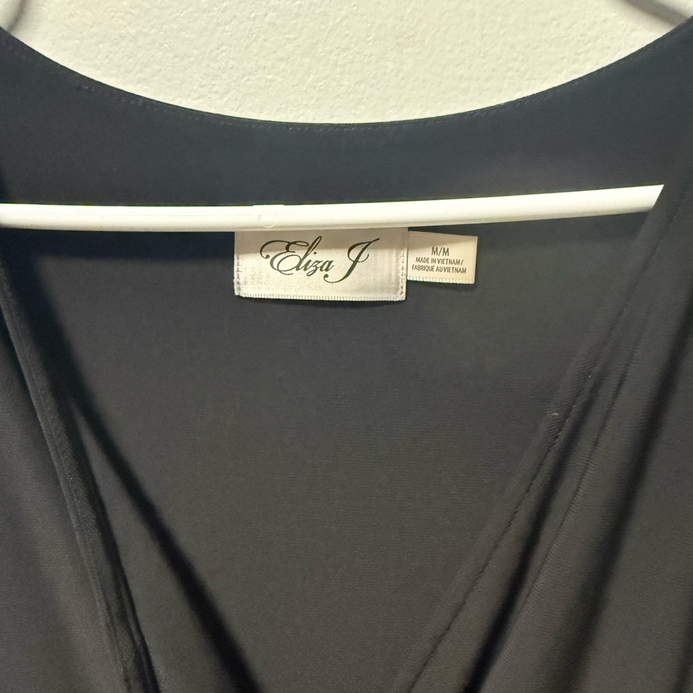 Eliza J Black Midi Wrap Dress - Picture 5 of 7